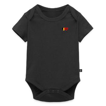 Belgium Morocco Flag Heart - Baby Premium short-sleeve bodysuit - black - Front