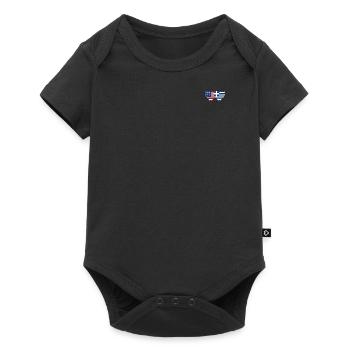 USA Greece Flag Heart - Baby Premium short-sleeve bodysuit - black - Front