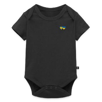 Suède Ukraine Flag Heart - Body à manches courtes Premium Bébé - noir - Devant