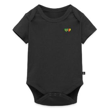 Brazil Cameroon Flag Heart - Baby Premium short-sleeve bodysuit - black - Front