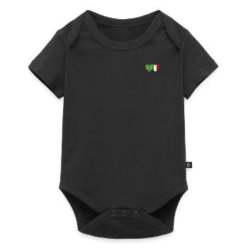 Italie Brésil Drapeau Coeur large - Body à manches courtes Premium Bébé - noir - Devant