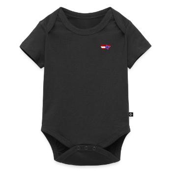 Norway Austria Flag Heart - Baby Premium short-sleeve bodysuit - black - Front