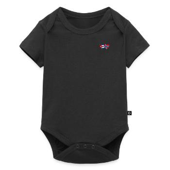 Cuba Norway Flag Heart - Baby Premium short-sleeve bodysuit - black - Front