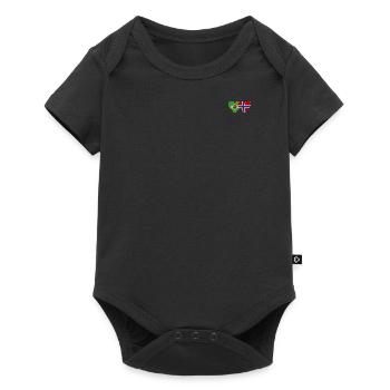 Brésil Norvège Flag Coeur - Body à manches courtes Premium Bébé - noir - Devant