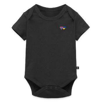 Norvège Ukraine Flag Heart - Body à manches courtes Premium Bébé - noir - Devant
