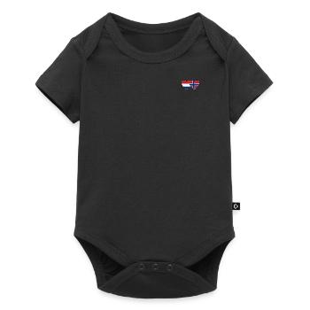 Holland Norway Flag Heart - Baby Premium short-sleeve bodysuit - black - Front