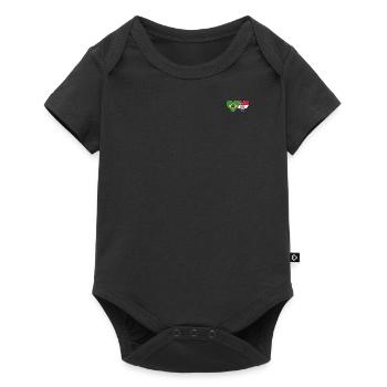 Brazil Croatia Flag Heart - Baby Premium short-sleeve bodysuit - black - Front