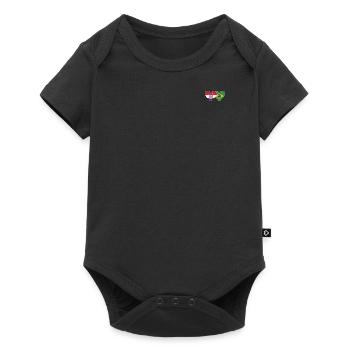 Croatie Brésil Flag Coeur - Body à manches courtes Premium Bébé - noir - Devant
