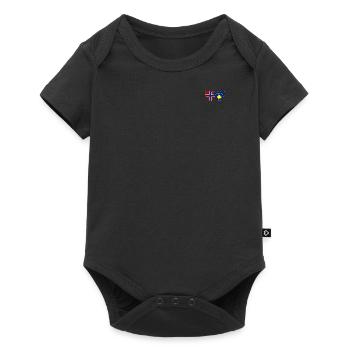 Norvège Drapeau du Kosovo Coeur - Body à manches courtes Premium Bébé - noir - Devant