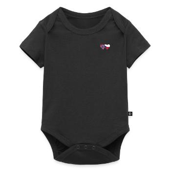 Norwegen Tschechien Flagge Herz - Baby Premium Kurzarmbody - Schwarz - Vorne