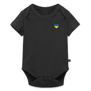 Ukraine Flag Heart - Baby Premium short-sleeve bodysuit - black - Front