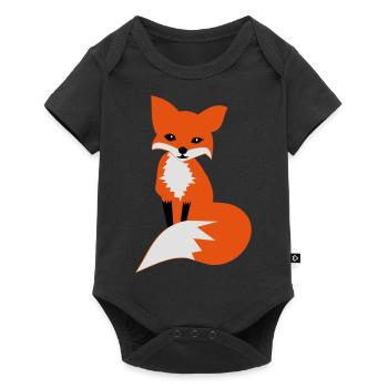 fox - Baby Premium Kurzarmbody - Schwarz - Vorne