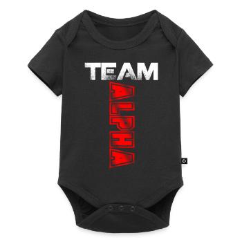 Team Alpha Geschenk T Shirt - Baby Premium Kurzarmbody - Schwarz - Vorne