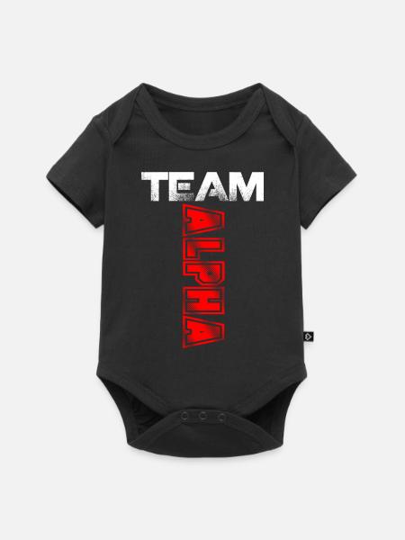 Team Alpha Geschenk T Shirt - Baby Premium Kurzarmbody - Schwarz