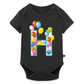 ballons lettre H - Body à manches courtes Premium Bébé - noir - Devant