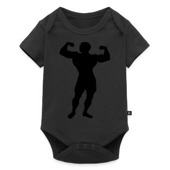 homme fort - Body à manches courtes Premium Bébé - noir - Devant