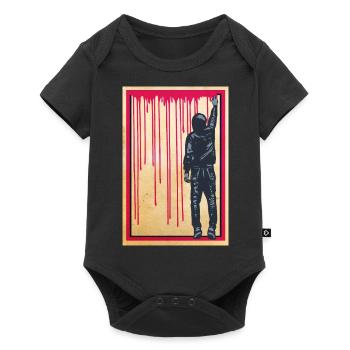 STREET ART - SPRAY BOY Poster - Baby Premium Kurzarmbody - Schwarz - Vorne