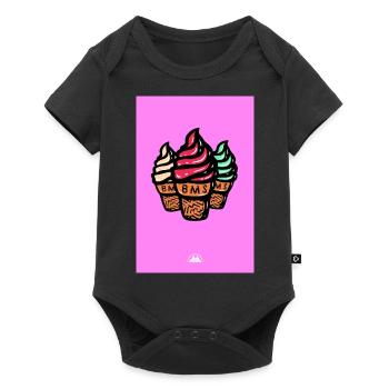 crème glacée molle - Body à manches courtes Premium Bébé - noir - Devant