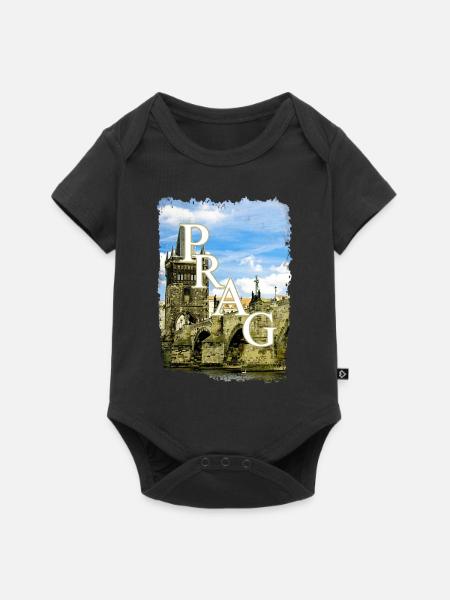 Prag - Baby Premium Kurzarmbody - Schwarz