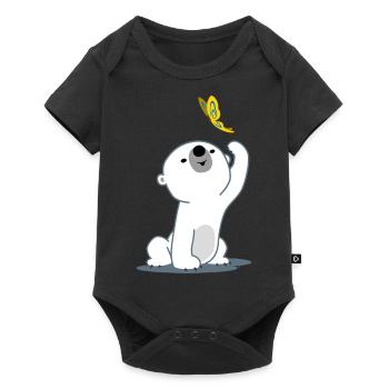 Cute Cartoon Polar Bear Cub by Cheerful Madness!! - Baby Premium short-sleeve bodysuit - black - Front