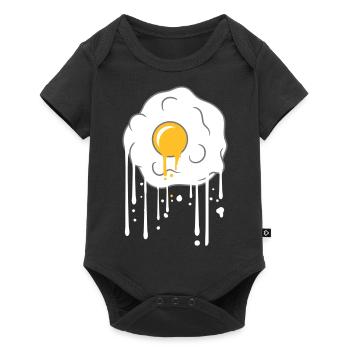 graffiti gouttes oeuf au plat cuisiner frire nourriture oeuf - Body à manches courtes Premium Bébé - noir - Devant