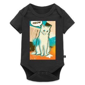 Cat MEOW, pop art, collage - Baby Premium short-sleeve bodysuit - black - Front