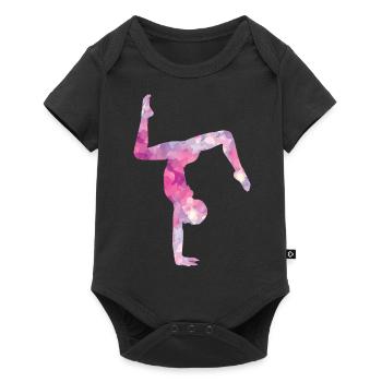 Gymnastik und Turnen - Baby Premium Kurzarmbody - Schwarz - Vorne