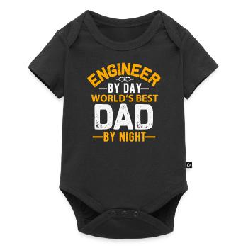 Engineer cool saying dad daddy father - Baby Premium short-sleeve bodysuit - black - Front