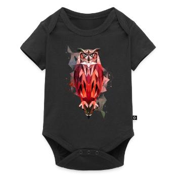 Owl geometric - Baby Premium short-sleeve bodysuit - black - Front