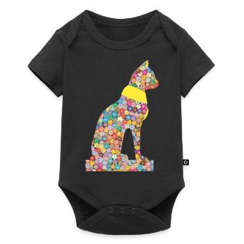 Cat Flower Pharaohs Ancient - Baby Premium short-sleeve bodysuit - black - Front