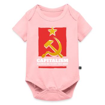 Soviet Communist Hammer & Sickle Logo capitalism - Baby Premium short-sleeve bodysuit - rose - Front
