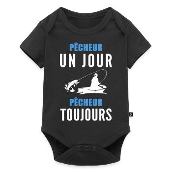 pêcheur un jour pêcheur toujours / humour pêcheur - Body à manches courtes Premium Bébé - noir - Devant