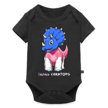 Drôle de cadeau de dinosaure transgenre - Body à manches courtes Premium Bébé - noir - Devant