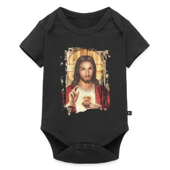 Jesus-Holy Mary Religion - Baby Premium short-sleeve bodysuit - black - Front