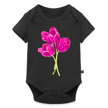 Watercolors Flowers Spring Spring Beginning Tulip - Baby Premium short-sleeve bodysuit - black - Front
