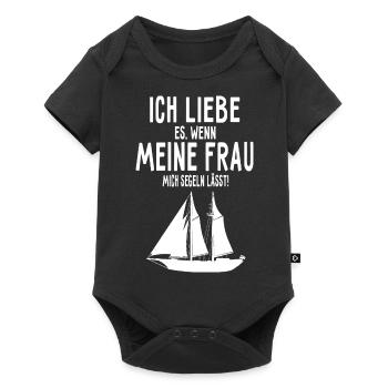 Ich liebe meine frau segeln Geschenk Boot Segler - Baby Premium Kurzarmbody - Schwarz - Vorne