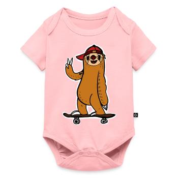 Paresse de planche à roulettes - Body à manches courtes Premium Bébé - rose - Devant