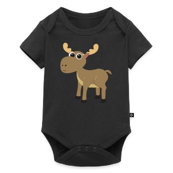 Elk Moose Baby Baby Moose Animal Motif Sweden Love - Baby Premium short-sleeve bodysuit - black - Front