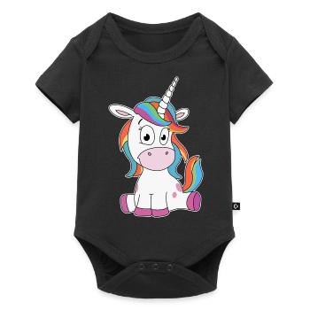 Licorne douce Personnaliser - Body à manches courtes Premium Bébé - noir - Devant