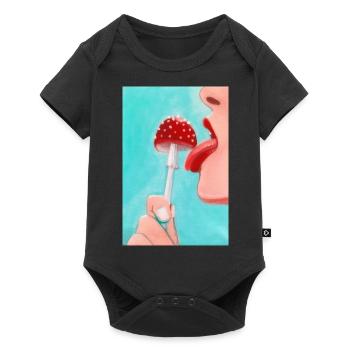 Mushroom Pop Art - Baby Premium short-sleeve bodysuit - black - Front