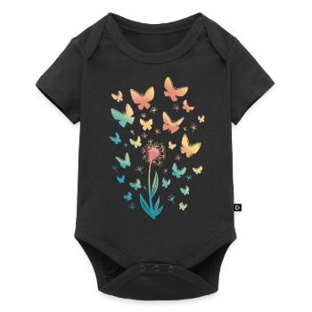 Butterflies Watercolor - Baby Premium short-sleeve bodysuit - black - Front