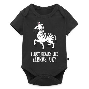 Zebra - I just really like Zebras, ok? - Body à manches courtes Premium Bébé - noir - Devant