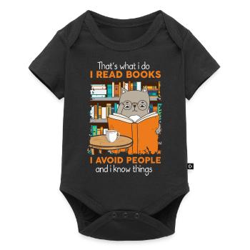 I Do Read Books I Avoid People And I Know Things - Baby Premium Kurzarmbody - Schwarz - Vorne