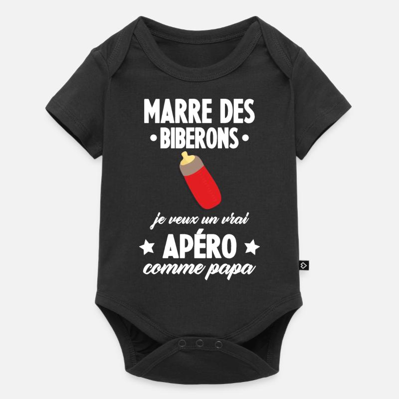 Marre des biberons, cadeau naissance, grossesse - Body à manches courtes Premium Bébé - noir