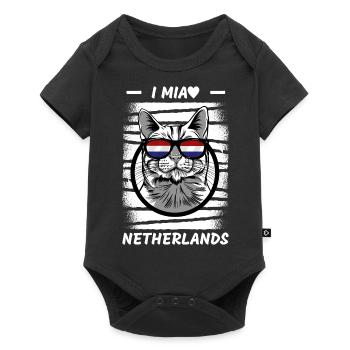 Pays-Bas Drapeau Hollande Drapeau néerlandais - Body à manches courtes Premium Bébé - noir - Devant