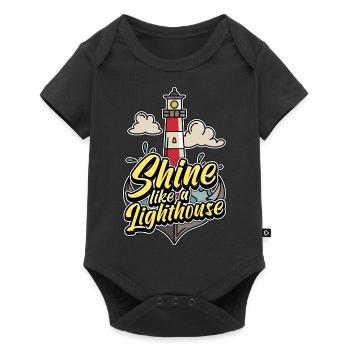 Shine like a lighthouse Lighthouse - Baby Premium Kurzarmbody - Schwarz - Vorne