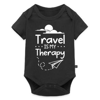 Voyager est ma thérapie - Body à manches courtes Premium Bébé - noir - Devant