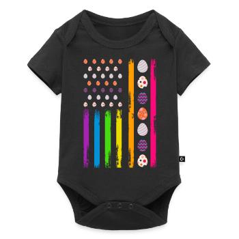 USA Flag Easter Patriot America Flag Easter Egg - Body à manches courtes Premium Bébé - noir - Devant