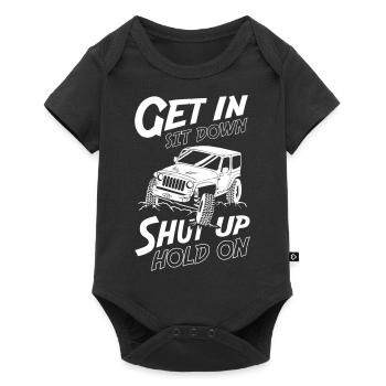 Entrez Asseyez-vous, taisez-vous, tenez sur les jeeps - Body à manches courtes Premium Bébé - noir - Devant