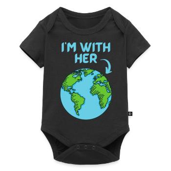"I´m with her" | Rettet die Erde | Klimaschutz - Baby Premium Kurzarmbody - Schwarz - Vorne